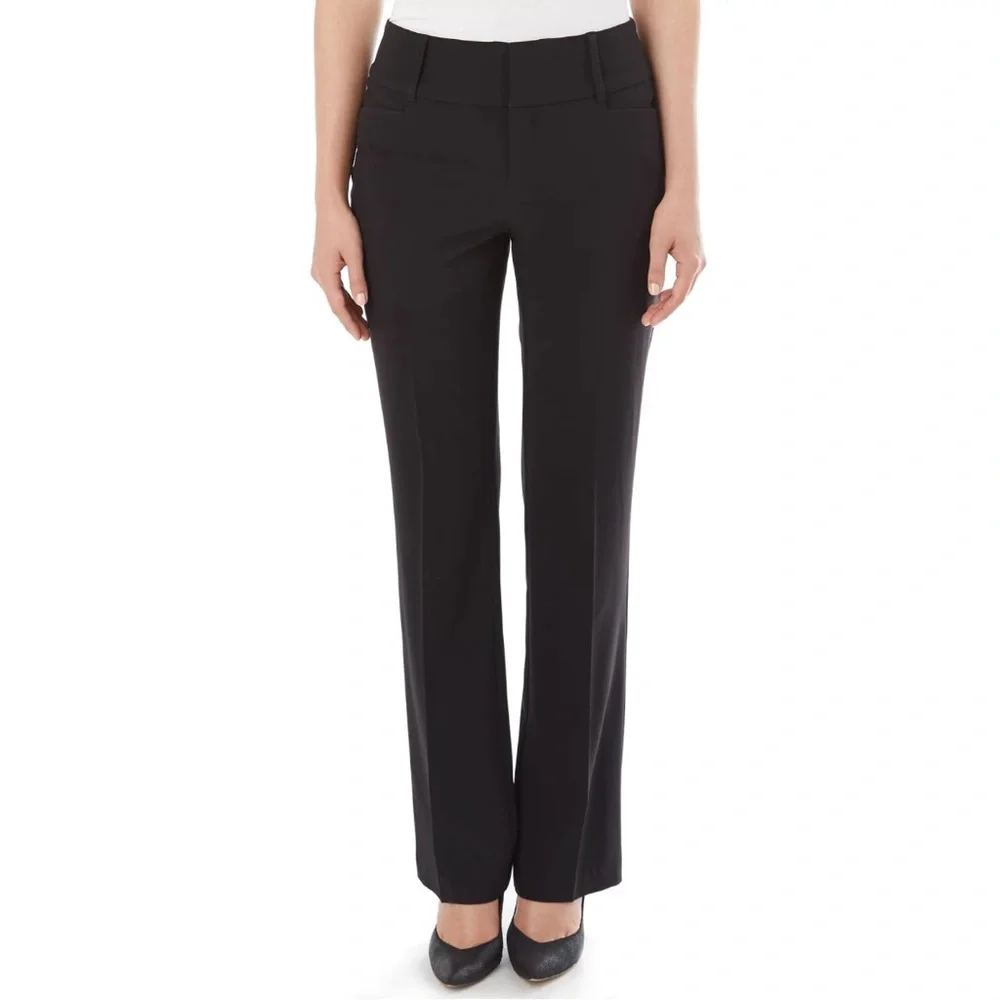 Women's 10 Petite Apt. 9 Magic Waist Tummy Control Black Bootcut Dress Pants - Picture 1 of 8